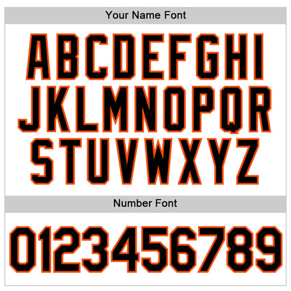 Custom White Black-Orange Performance T-Shirt