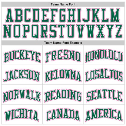 Custom White Kelly Green Pinstripe Kelly Green-Pink Authentic Basketball Jersey