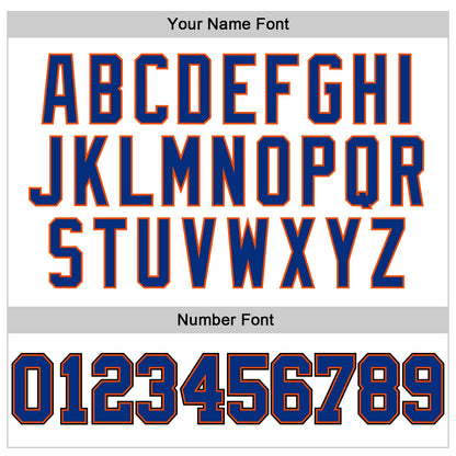 Custom White Royal Orange-Black Authentic Throwback Basketball Jersey