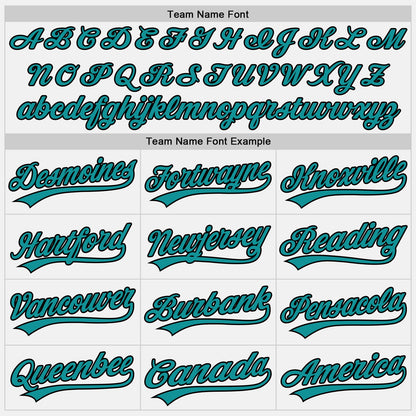 Custom White Black Pinstripe Teal Authentic Baseball Jersey