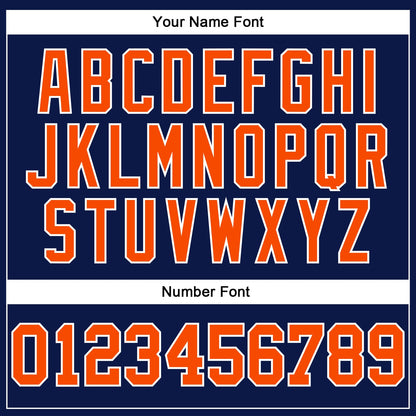 Custom White Orange-Navy Authentic Football Jersey