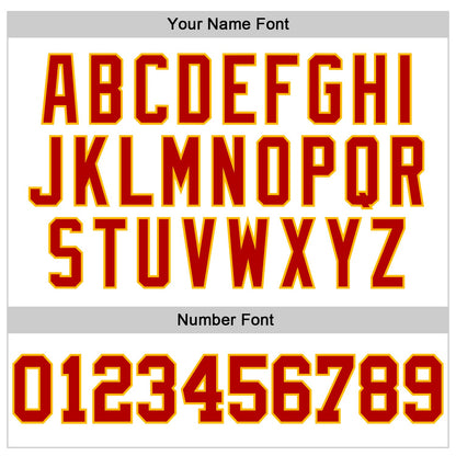 Custom White Red-Gold Authentic Football Jersey