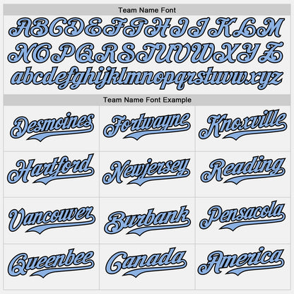 Custom White Light Blue-Black Authentic Baseball Jersey