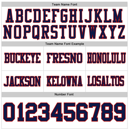 Custom White Navy-Red Authentic Football Jersey