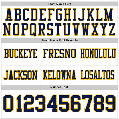 Custom White Navy-Gold Authentic Football Jersey