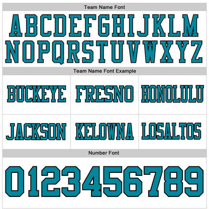 Custom White Teal-Black Authentic Football Jersey