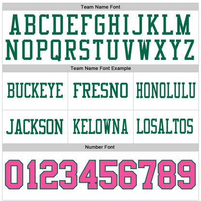 Custom White Pink-Kelly Green Authentic Football Jersey