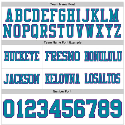 Custom White Teal-Purple Authentic Football Jersey