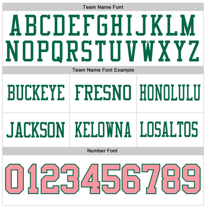 Custom White Medium Pink-Kelly Green Authentic Football Jersey