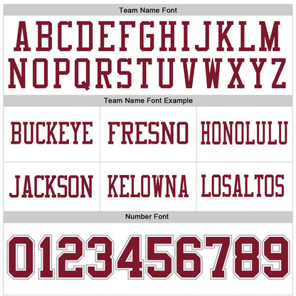 Custom White Crimson-Gray Authentic Football Jersey