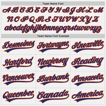 Custom Stitched White Royal-Orange Baseball Pullover Sweatshirt Hoodie