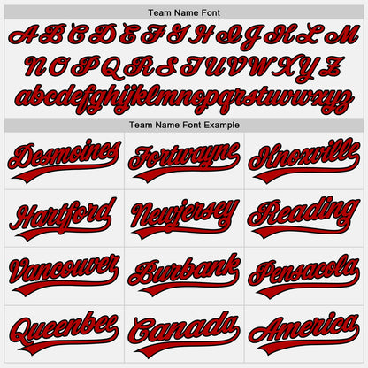 Custom Stitched White Red-Black Baseball Pullover Sweatshirt Hoodie