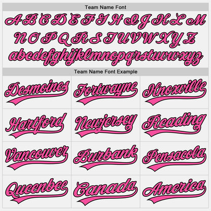 Custom Stitched White Pink-Black Baseball Pullover Sweatshirt Hoodie