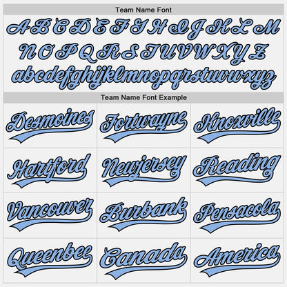 Custom Stitched White Light Blue-Black Baseball Pullover Sweatshirt Hoodie