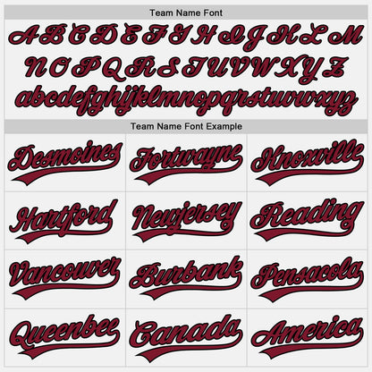 Custom Stitched White Crimson-Black Baseball Pullover Sweatshirt Hoodie