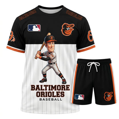 All 30 Teams Available-COMBO GIFTS FOR BASEBALL FAN | Sport Fan Set — T-Shirt + Shorts