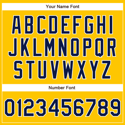Custom Yellow Navy-White Authentic Baseball Jersey