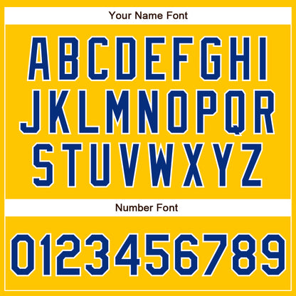 Custom Yellow Royal-White Authentic Baseball Jersey