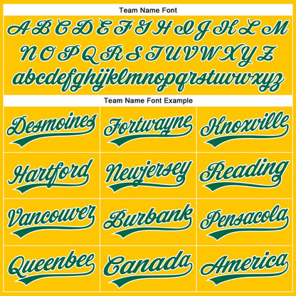 Custom Yellow Kelly Green-White Authentic Baseball Jersey