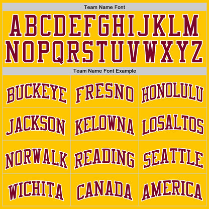 Custom Yellow Maroon-White Authentic Basketball Jersey