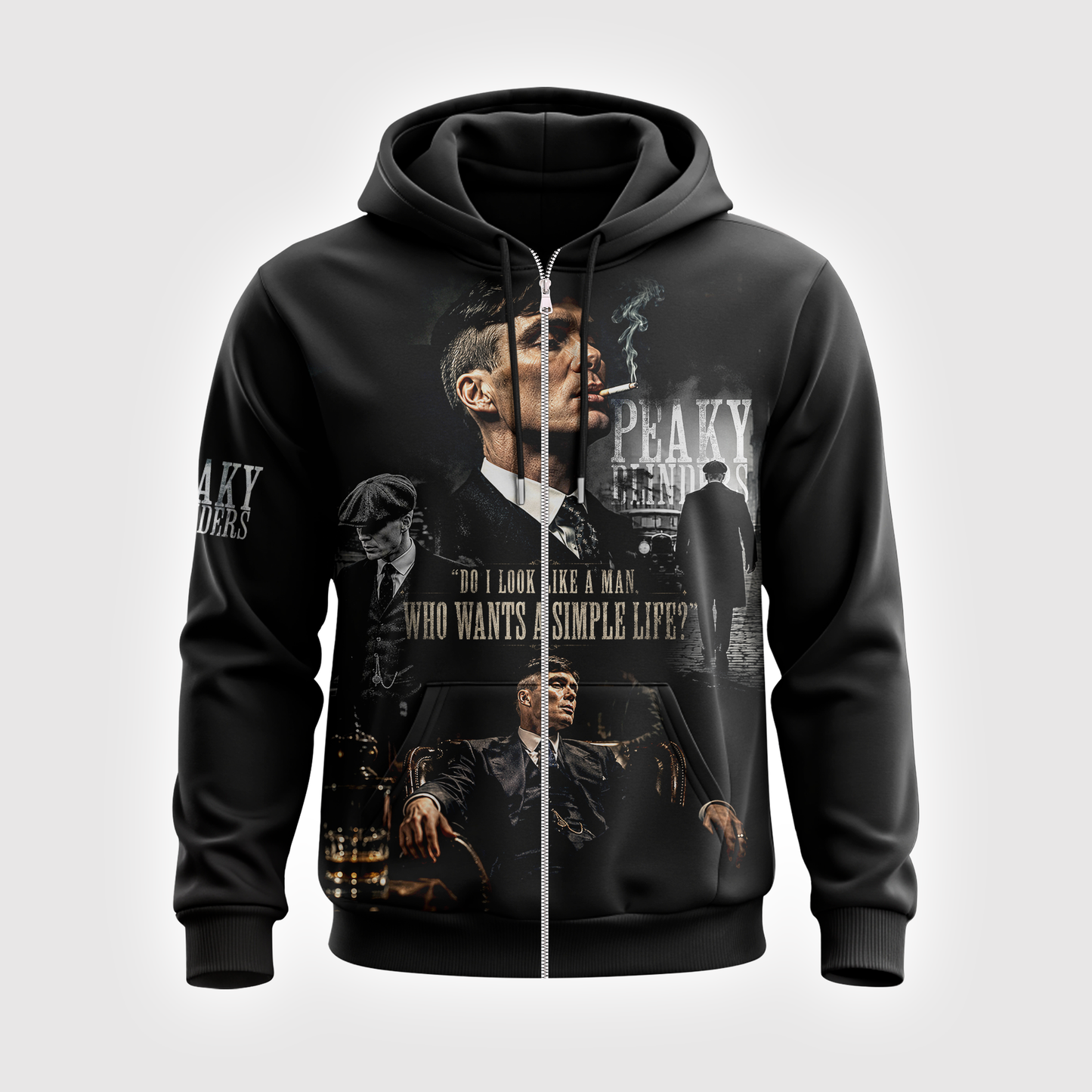 Peaky Blinders Inspired Apparel Collection — Black Gangster Graphic Hoodie, Zip Hoodie, Sweatshirt & T-Shirt