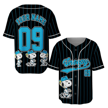 Custom Cartoon Beagle Baseball Jersey, Personalized Name Number Dog Sport Shirt