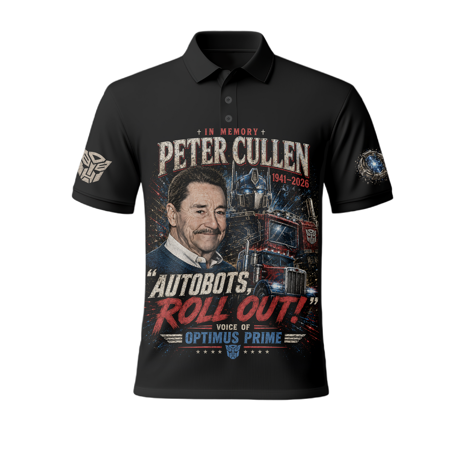 Peter Cullen Tribute Shirt — Vintage Robot Hero Voice Icon Gift