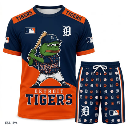 Meme Frog Baseball Fan T-Shirt And Shorts Set, Funny Sport Outfit | 30 Teams Available