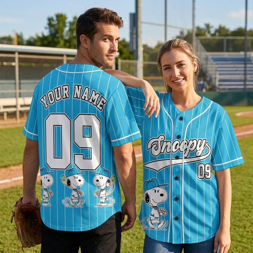 Custom Cartoon Beagle Baseball Jersey, Personalized Name Number Dog Sport Shirt