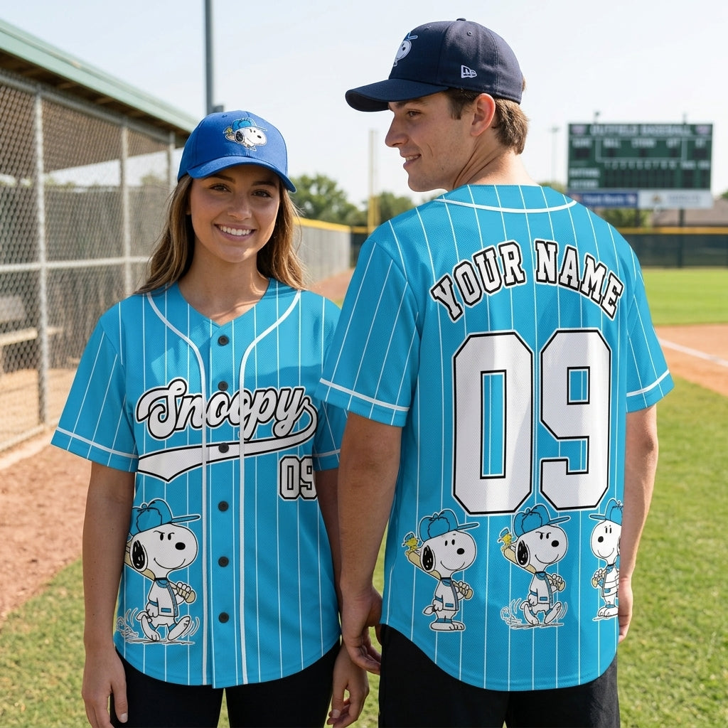 Custom Cartoon Beagle Baseball Jersey, Personalized Name Number Dog Sport Shirt