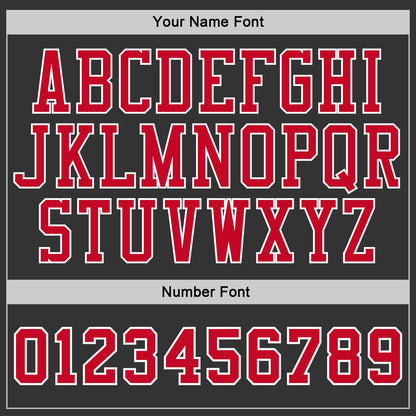 Custom Stitched Anthracite Red-White Sports Pullover Sweatshirt Hoodie