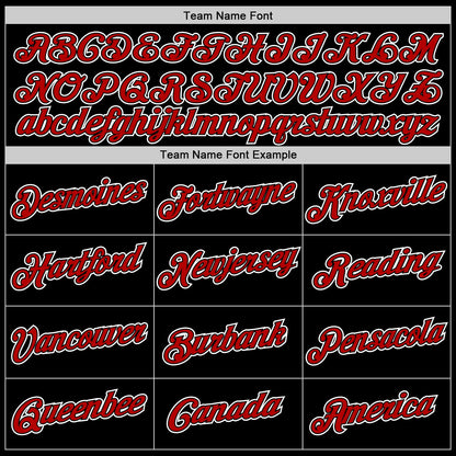 Custom Black Red-White Performance T-Shirt
