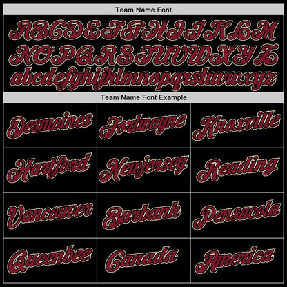 Custom Stitched Black Crimson-Cream Sports Pullover Sweatshirt Hoodie