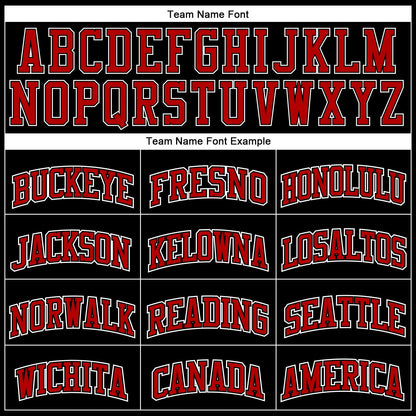 Custom Black White Pinstripe Red-White Authentic Basketball Jersey