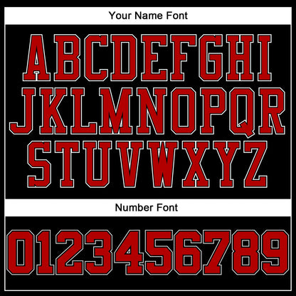 Custom Black Red Pinstripe Red-White Authentic Basketball Jersey
