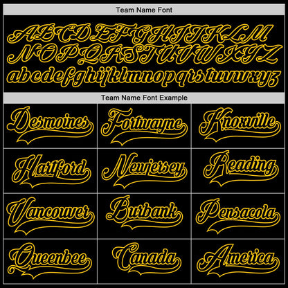Custom Black Black-Gold Hockey Jersey