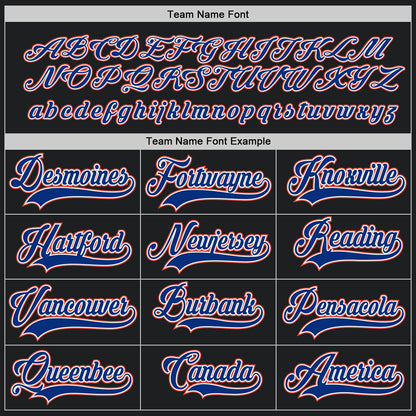 Custom Black Royal-Orange Hockey Jersey