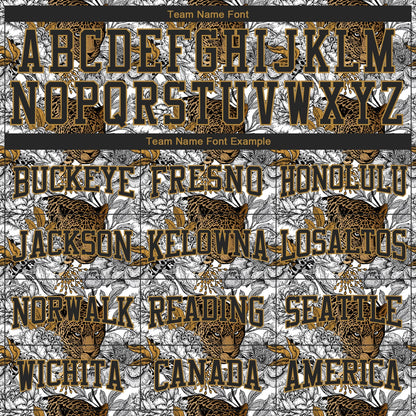 Custom Stitched Black Black-Old Gold 3D Pattern Design Leopard Sports Pullover Sweatshirt Hoodie