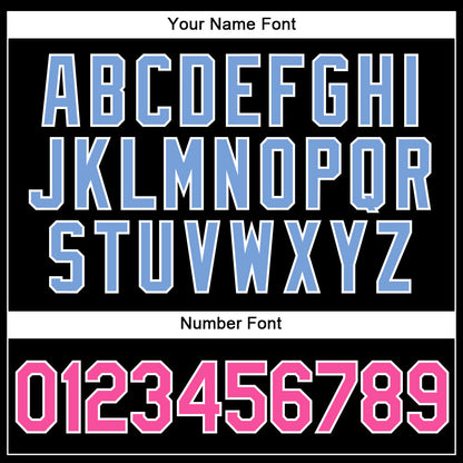 Custom Black Pink-Light Blue Authentic Baseball Jersey