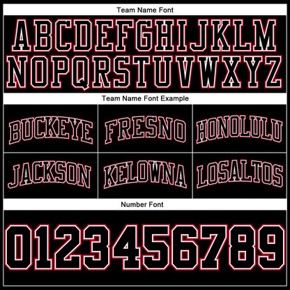Custom Black Red Pinstripe Black-White Authentic Basketball Shorts