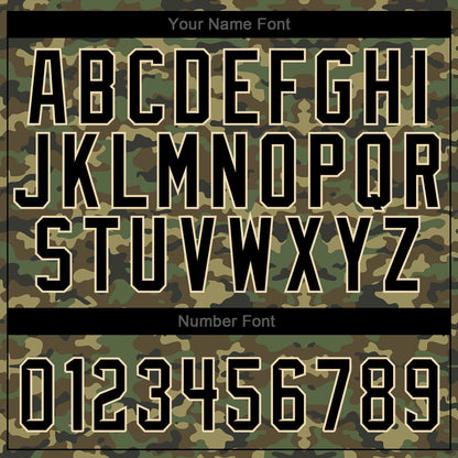 Custom Camo Black-City Cream Authentic Salute To Service Baseball Jersey