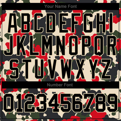 Custom Camo Black-Cream 3D Authentic Salute To Service Baseball Jersey