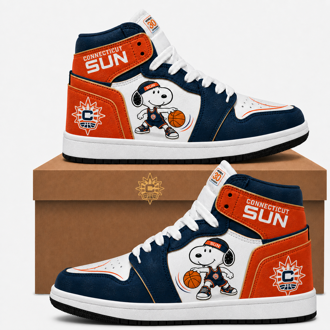 Connecticut Sun Women’s Basketball Fan High Top Sneakers