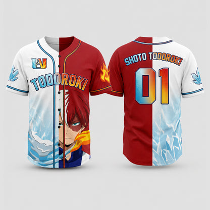 Personalized Fire Ice Baseball Jersey, Custom Name Number Element Hero Shirt