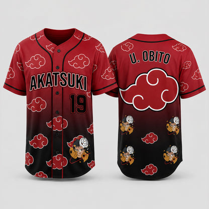 Custom Red Cloud Ninja Baseball Jersey, Personalized Name Number Anime Inspired Shirt