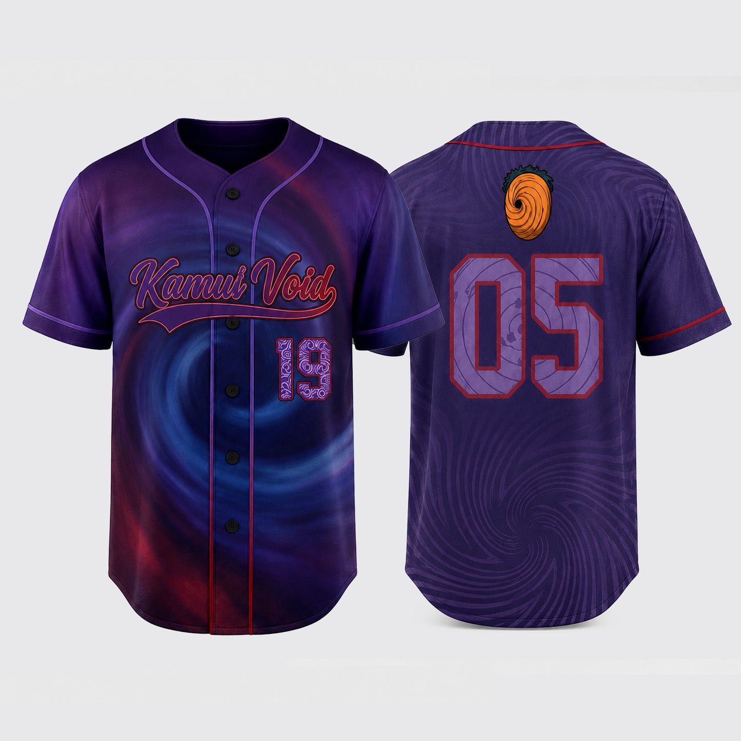 Custom Purple Anime Baseball Jersey, Spiral Ninja Inspired Personalized Shirt