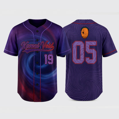 Custom Purple Anime Baseball Jersey, Spiral Ninja Inspired Personalized Shirt
