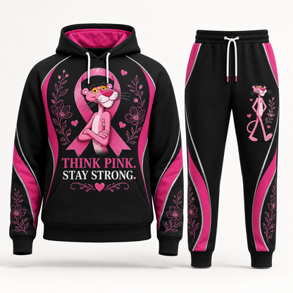 Pink Panther - Think Pink - Breast Cancer Awareness Hoodie and Pants Set
