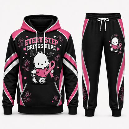 Pochacco - Every Step Brings Hope - Breast Cancer Awareness Hoodie and Pants Set