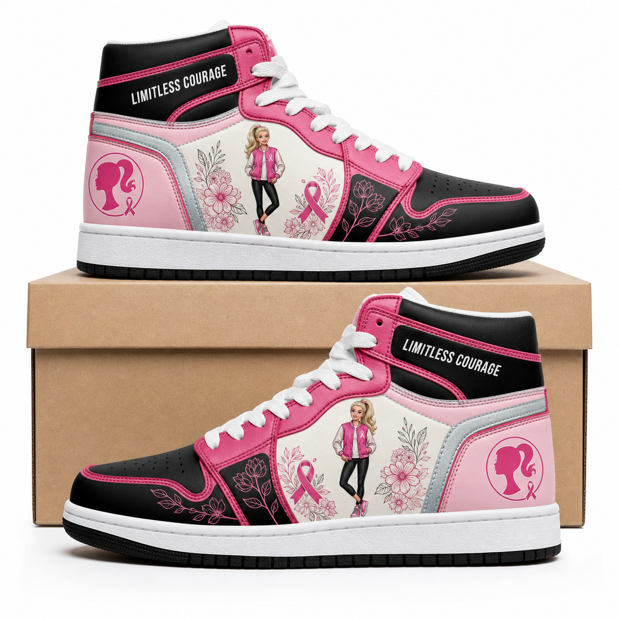 Barbie - Limitless Courage - Breast Cancer Awareness High Top Sneakers